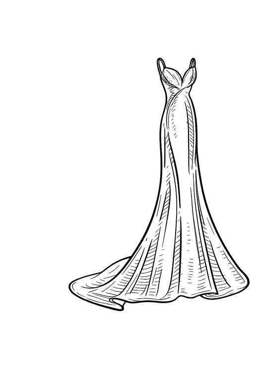 Ilustración de vestido largo para mujer